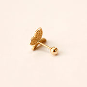 14K Gold Plain Solid Butterfly Cartilage Earring 20G18G16G