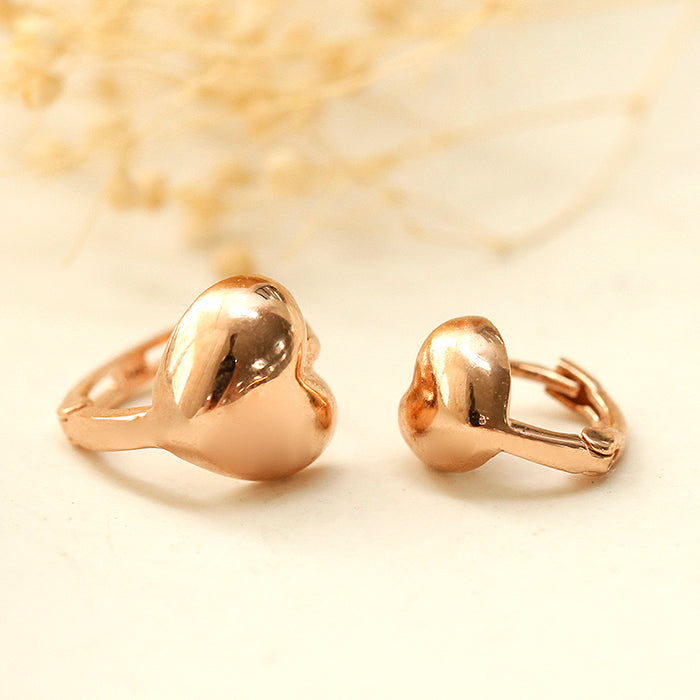 14K Gold Volume Heart Star Hoop Earring