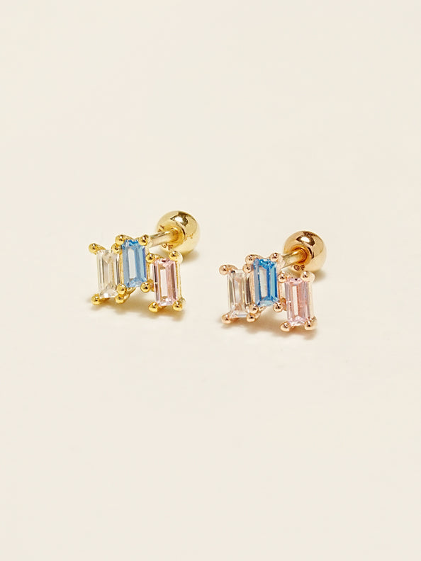 14KGF Square Xylophone Earring 20G