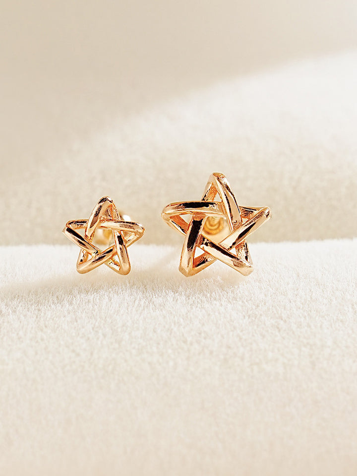14K Gold Star Point Cartilage Earring 20G