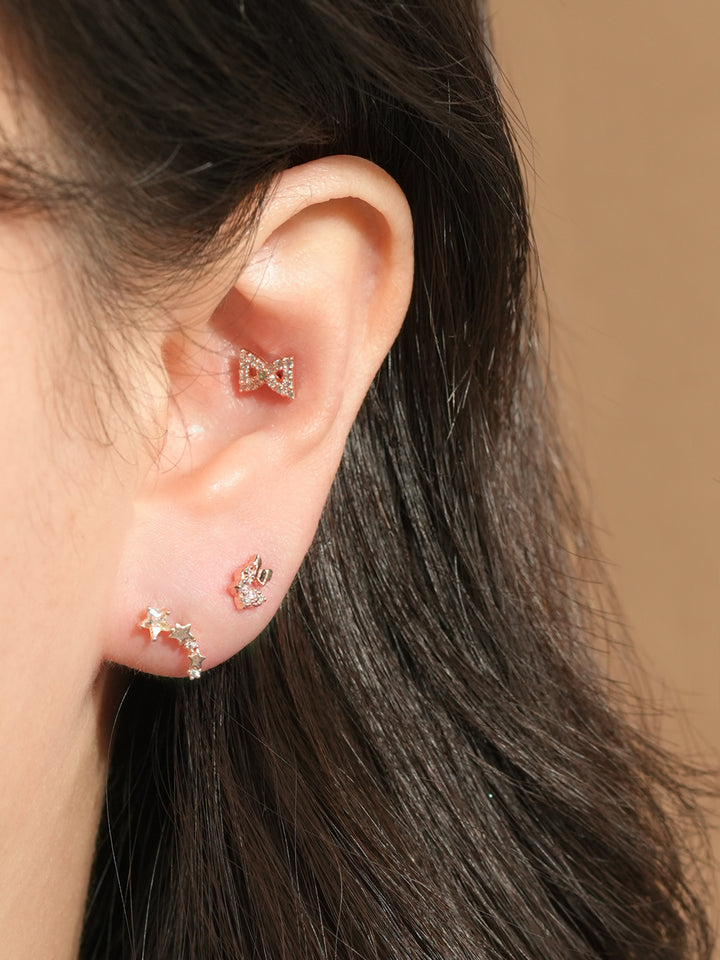 14KGF Lovely Point Cubic Earring 20G