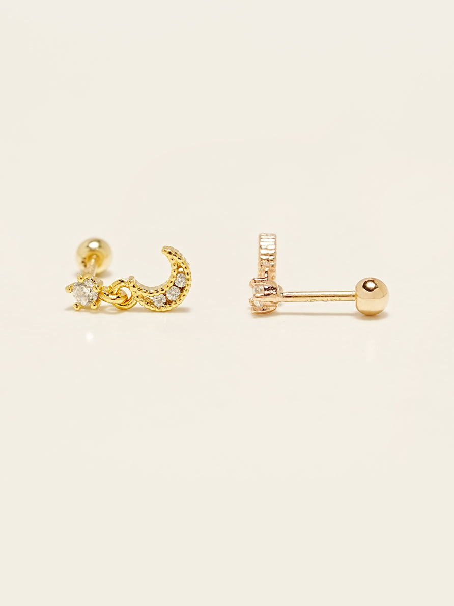 14KGF Lovely Lunar Drop Earring 20G