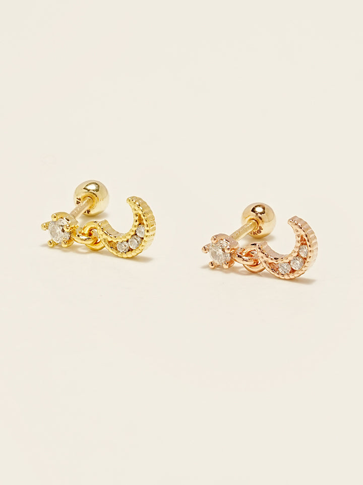 14KGF Lovely Lunar Drop Earring 20G