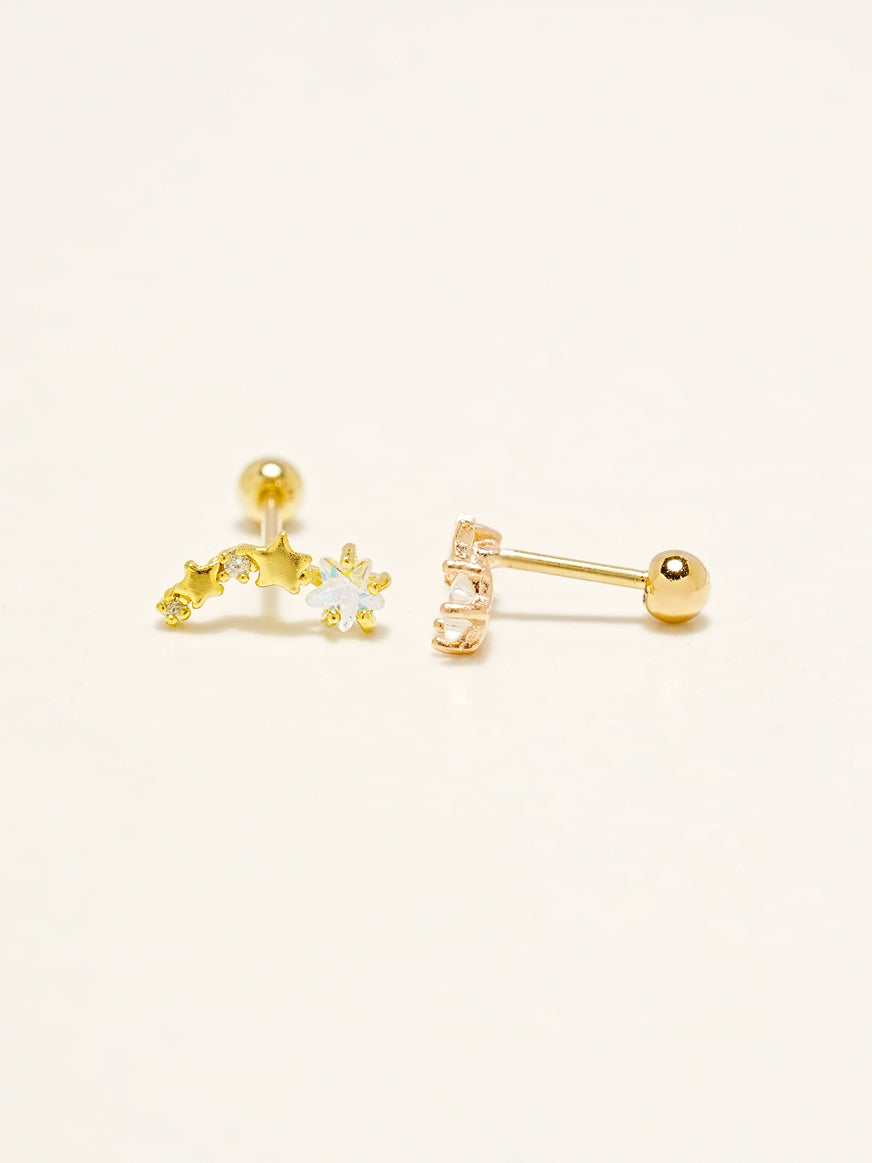14KGF Lovely Point Cubic Earring 20G