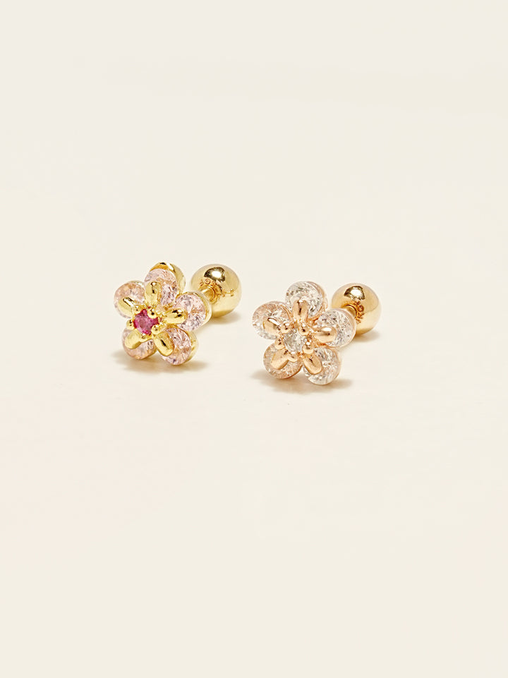 14KGF Flower Shower Earring 20G
