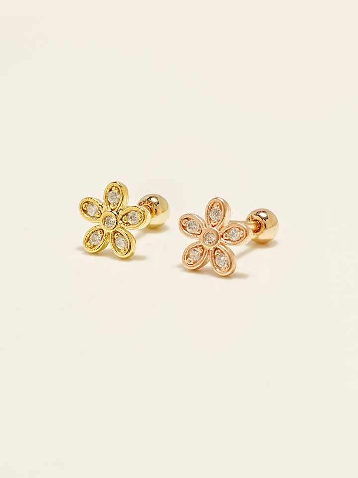 14KGF Flower Cloud Earring 20G