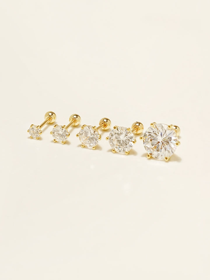 14KGF Basic Cubic Earring 20G