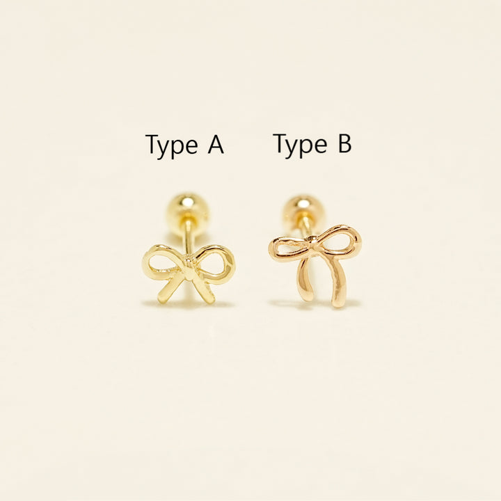 14K Gold Candy Ribbon Cartilage Earring 20G18G16G