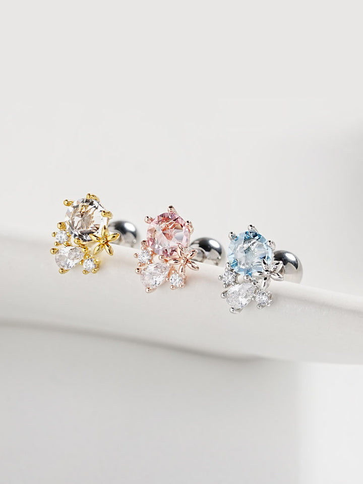 Lighting Cubic Cartilage Ear Piercing 18G16G