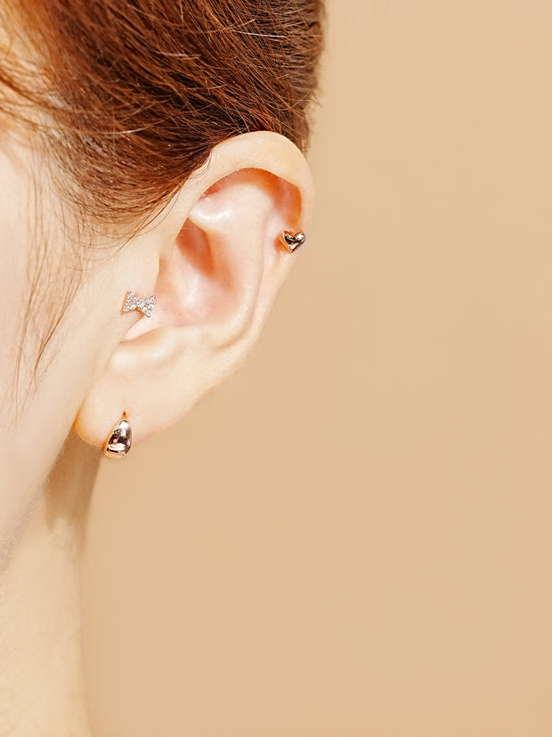 14K Gold Baked Bean Cartilage Earring 20G