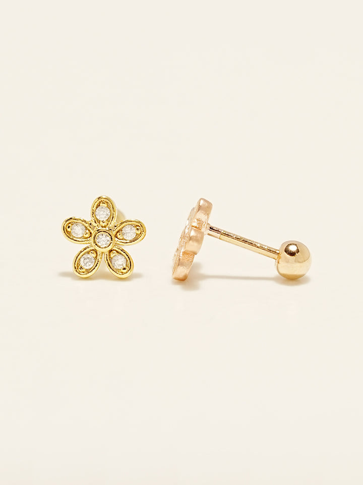 14KGF Flower Cloud Earring 20G