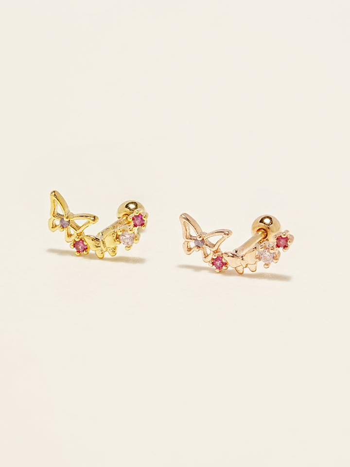 14KGF Happy Butterfly Earring 20G