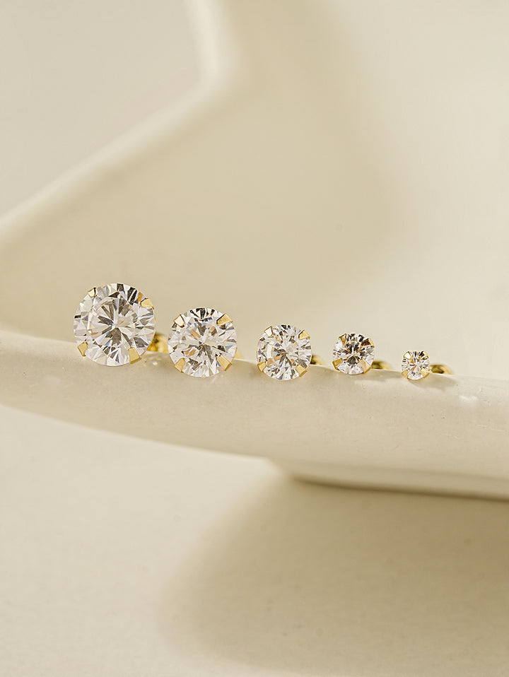 14K Gold Daily Cubic Cartilage Earring 20G