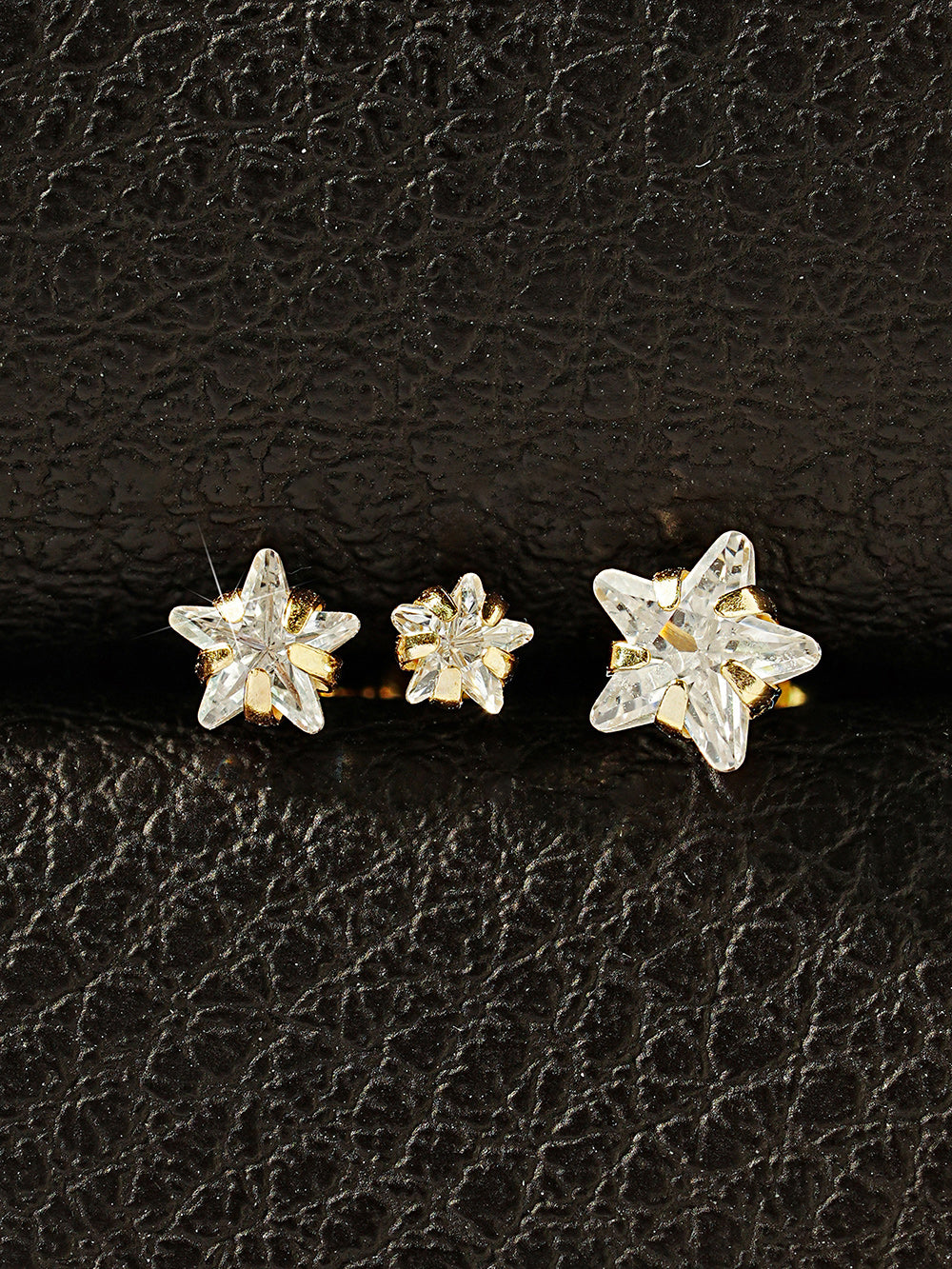 14K Gold Crystal Star Cartilage Earring 20G