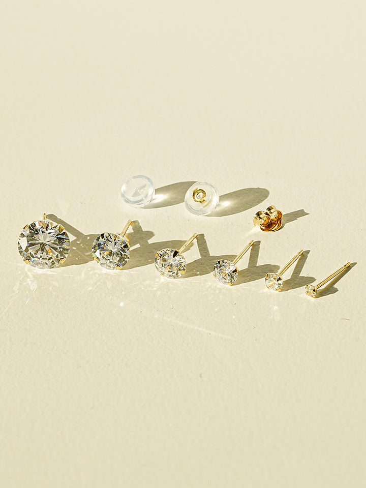 14K Gold Daily Cubic Earring