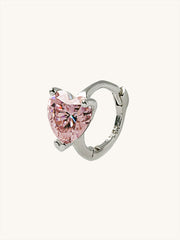 14K Gold Moissanite Glory Heart Hoop Earring