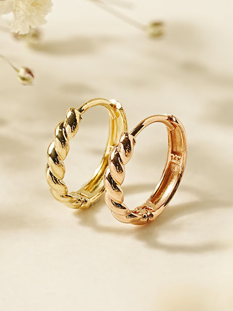 14K 18K Double Knotting Cartilage Hoop Earring