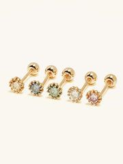 14K Gold Shining Moissanite Cartilage Earring 20G18G16G