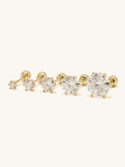 14K Gold Rhodanthe Moissanite Cartilage Earring 20G