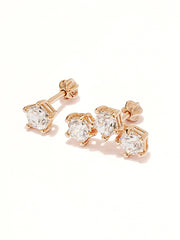 14K Gold Pentagon Crystal Cubic Cartilage Earring 18G16G