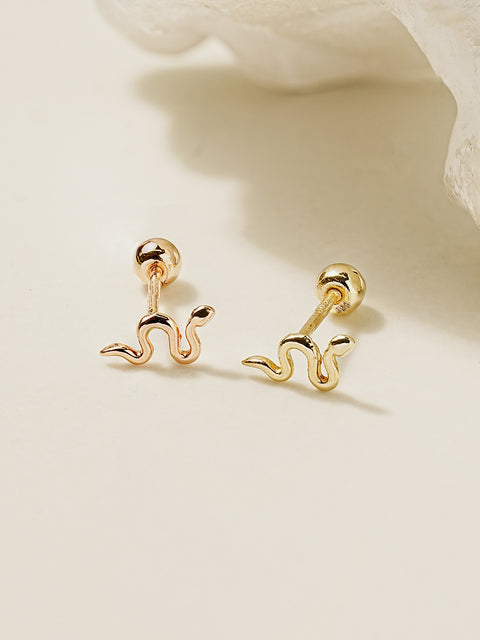 14K Gold Slay Snake Earring 20G18G16G