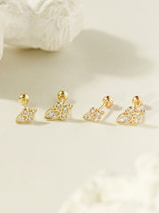 14K Gold Queen Cubic Cartilage Earring 20G