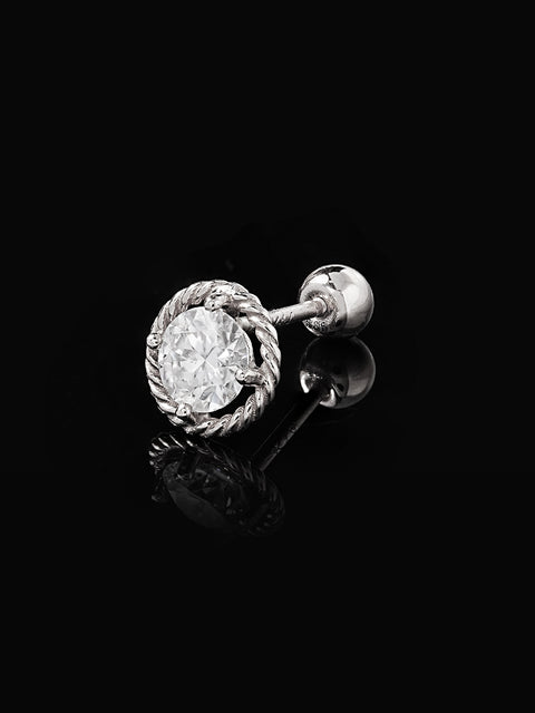 14K Gold Angel Ring Moissanite Cartilage Earring 20G18G16G