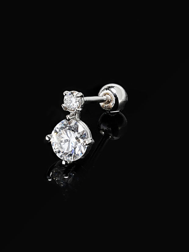 14K Gold Misty Moissanite Cartilage Earring 20G18G16G