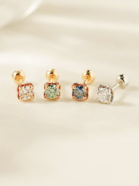 14K Gold Moissanite Kare Cartilage Earring 20G18G16G