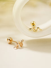 14K Gold Slay Snake Earring 20G18G16G