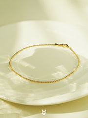 14K Gold Rope Chain Anklet Bracelet