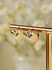 14K Gold Lovely Voluminious Heart Cartilage Hoop Earring