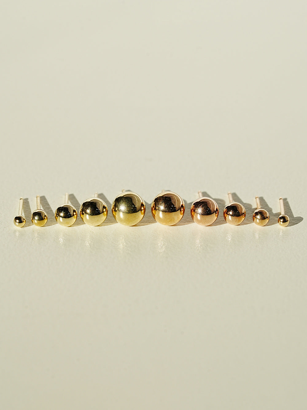 14K Gold Ball Stud Earring 3mm,4mm,5mm,6mm