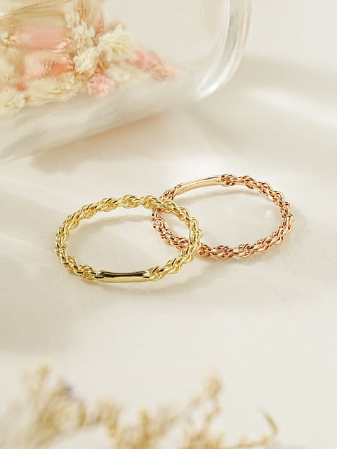 14K 18K Twist Chain Ring