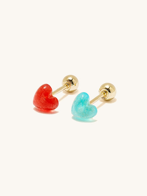 14K Gold Color Heart Candy Cartilage Earring 20G