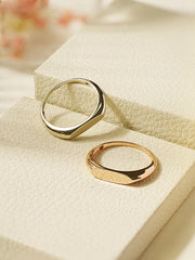 14K 18K Gold Flat Engraving Lettering Ring