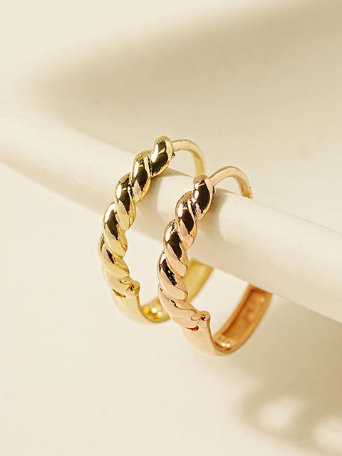 14K 18K Double Knotting Cartilage Hoop Earring