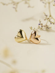 14K Gold Lovely Voluminious Heart Cartilage Hoop Earring