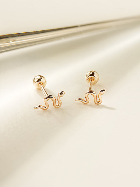 14K Gold Slay Snake Earring 20G18G16G