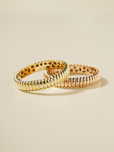 14K Gold Simple Wrinkles Ring