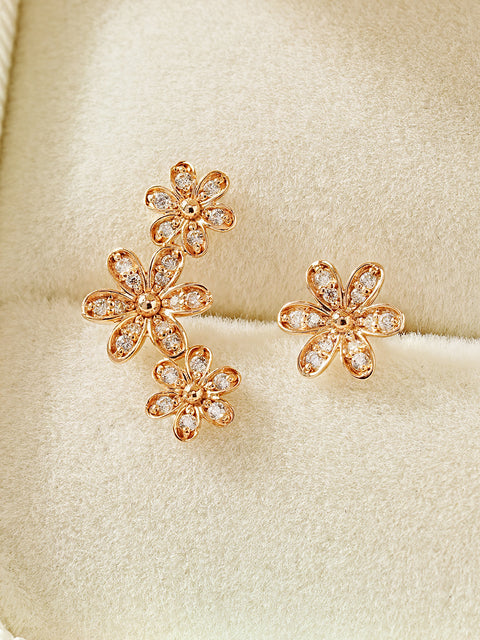 14K Gold Elysee Flower Cartilage Earring 18G16G