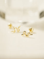 14K Gold Slay Snake Earring 20G18G16G