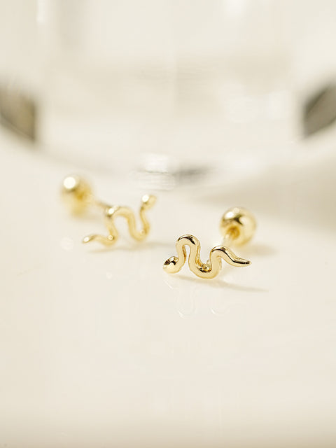 14K Gold Slay Snake Earring 20G18G16G