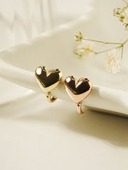 14K Gold Lovely Voluminious Heart Cartilage Hoop Earring