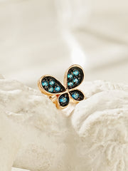 14K Gold Polyo Blue Butterfly Cartilage Earring 18G16G