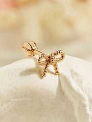 14K Gold Frill Ribbon Cartilage Earring 18G16G