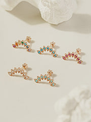 14K Gold Colorful Tiara Cartilage Earring 18G16G