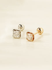 14K Gold Moissanite Kare Cartilage Earring 20G18G16G