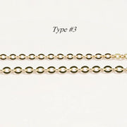 14K gold chain necklace- 6 different types of Chain