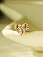 14K Gold Pixel Heart Cartilage Earring 18G16G